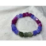 Bransoletka „Serce Natury” – turmalin zielony, amazonit niebieski, jadeit różowy & cyrkonie