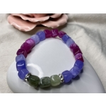 Bransoletka „Serce Natury” – turmalin zielony, amazonit niebieski, jadeit różowy & cyrkonie